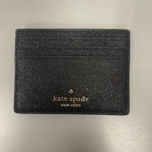 Kate Spade Black Glitter Card Holder